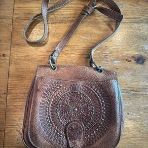 Patricia Nash- Brown Italian Leather Crossbody Bag